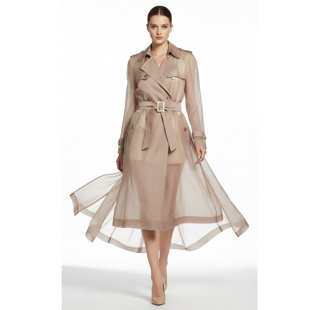 Ralph Lauren Collection Purple Label Jayne Silk Organza Trench Mauve US 2
NWOT